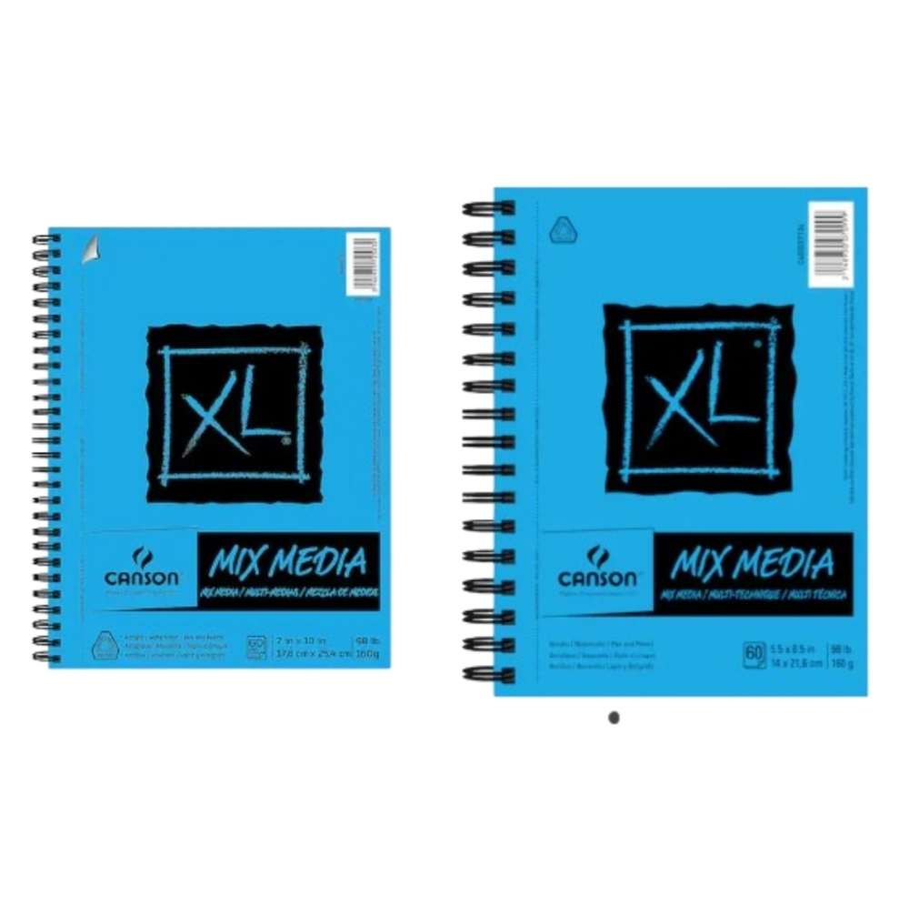 Lot of 2 Canson XL Mix Media Pads 1) 7x10" & 1) 5.5x8.5"